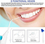 Portable Oral Irrigator Water Flosser Dental Water Toothbrush Toothpick Nasal Irrigator Implement Teeth Cleaner Oral Hygiene flossers for Home Travel with 5pcs Nozzles (Nozzle and Tongue Scraper)