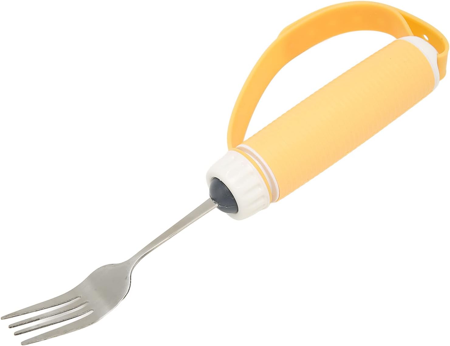 Tyenaza Adaptive Utensils Fork, Easy Grip Stainless Steel Eating Aids Utensils with Adjustable Strap for Disabled Patient Elderly