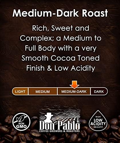 Don Pablo Gourmet Coffee - Signature Blend - Medium Dark Roast - Whole Bean Coffee - 100% Arabica Beans - Low Acidity and Non-GMO (2 Pound, Original)