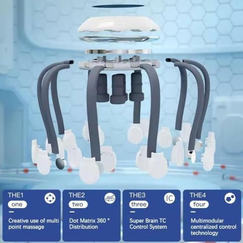Head Massager, Electric Scalp Massager,Octopus Head Massagers Scalp,Electric Scalps Massagers with 10 Vibrating Points, 5 Modes and Smart Timing, Relieves Scalps Pressure