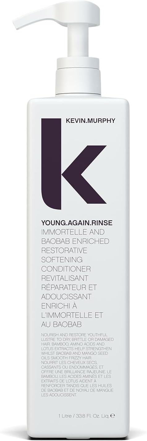 KEVIN.MURPHY YOUNG.AGAIN.RINSE - Moisturising Anti-Ageing Conditioner - For Ageing, Dry, Damaged & Brittle Hair - Hair Repair - With Amino Acids - Sulphate & Paraben Free - 1 L / 33.8 fl oz