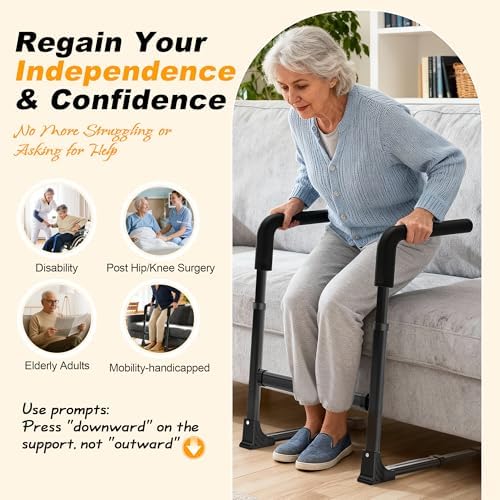Couch Stand Assist for Elderly, Adjustable Chair Assist for Elderly Sit to Stand, Heavy-Duty Senior Lifting Devices & Standing Aids for Seniors, 400lbs Capacity, Black