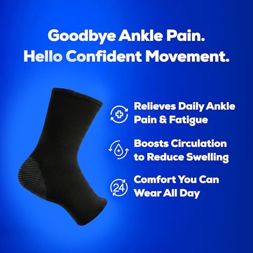 SB SOX Ankle Brace for Men & Women (1 Pair) - Ankle Support Stabilizer for Sprained Ankle, Sports, Achilles Tendonitis - Compression Ankle Sleeve