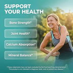 Allin1 Calcium Magnesium Zinc Supplement with Potassium, Copper, Strontium, Silica, Vitamin D3 K2, Boron, Vitamin B1 B12 Red Clover Herb Alfalfa Basil Pills for Men & Women Clean Nutra Osteo Defend
