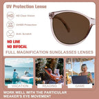 Reading Sunglasses for Women, Oversized Full Lens Sun Readers with Built-in Outdoor Readers Sunglasses with UV400