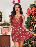 Avidlove Women Lingerie Lace Babydoll Strap Chemise Halter Teddy V Neck Mesh Nightgown