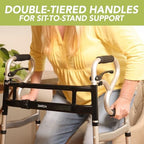 Darza R-Style Narrow Walkers with Storage Bag - Width Height Adjustable Walker, Lightweight Folding Walkers for Seniors Handicapped & Disabled, Up to 350 lbs