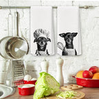 Funny Chef Chihuahua Kitchen Towels Set of 2, Chihuahua Gifts for Women Dish Tea Towels for Kitchen, Dog Mom Dad Lovers Owner Gifts Decorative Hand Towel, 16x24 Inch