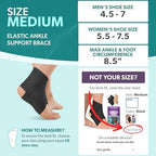 BraceAbility Elastic Ankle Support Brace - Lightweight Slip on Foot and Ankle Compression Sleeve for Gymnastics, Dance, Sports, Running, Exercise, and Sprained Ankle Swelling for Women and Men (Black, Medium)