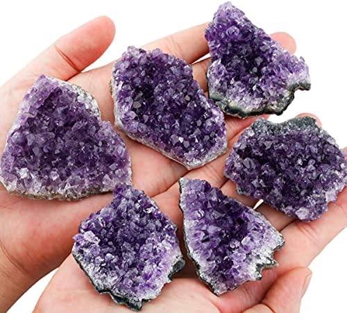 rockcloud Natural Purple Amethyst Quartz Crystal Cluster Geode Druzy Home Decoration Gemstone Specimen