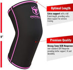 Elbow Sleeves 5mm (1 Pair) - High Performance Elbow Sleeve Support for Weightlifting, Weight Training & Powerlifting - Best Compression Straps - for Men and Women (Small, Black/Pink)