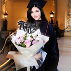 Miss Onederful Mastered it Cake Topper, Happy Master's Degree/You Did It, Congrats Grad Graduate, Master Graduation Party Decorations Supplies, Black Glitter