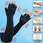 Copper Long Arthritis Gloves - Copper Infused Extra Long Fit Compression Glove for Women & Men Computer Typing, Carpal Tunnel and Support Wrist Hands Pain Relief,1 Pair (Medium)