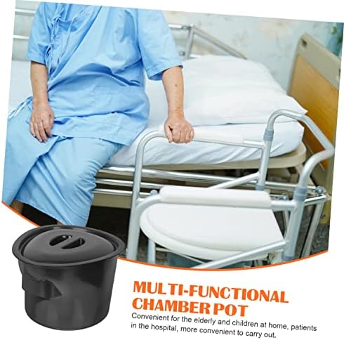 Travel Urine Pot Plastic Chamber Pot Spittoon Chamber Bucket Plastics Seat Urinal Toilet Elderly Urinal Toilet Spittoon with Lid for Women Patients 5L