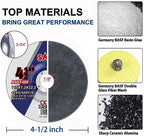 SALI 40 Pack Cut Off Wheels 4.5 Inch General Purpose Metal Depressed Center Cutting Wheel for 4.5" Grinders- Cutting Disc Aggressive Cutting 4.5" x 3/64" x 7/8" Operating Up to RPM 13300 and 80 M/S