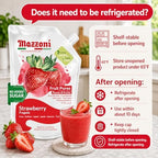 Mazzoni - Strawberry Puree, 100% Pure Strawberries, Just Fruit, No Sugar Added, Real Fruit Mixer for Cocktails, Drinks, Smoothies - 35.2 Fl Oz (2.2 lb), Convenient Pouch, Made in Italy