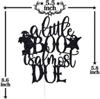 Black Glitter A Little Boo is Almost Due Cake Topper, Little Boo/A Little Boo is on the Way, Scary Halloween Themed Baby Shower Party Decorations