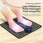 EMS Foot Massager Mat, Portable Foot Massager, There are 8 Modes and 19 Gears Available