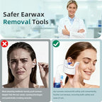 QISXROVY Ear Wax Removal Tool, Ear Cleaning Kit, Safe Ear Irrigation Flushing System for Adults & Kids, Large (50pcs accs), Transparent