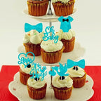 Rsstarxi 24 Pack It's a Boy Cupcake Toppers Oh Baby Shower Cake Toppers Decorations Blue Tie Cupcake Picks for Gender Reveal Baby Shower Boy Birthday Party Cake Decorations Blue