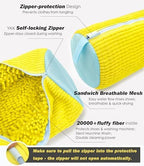 Shoe Washing Machine Bag,Laundry Shoe Bag for Washer and Dryer,Reusable Shoe Cleaning Bag for Sneakers,Tennis Shoes,With Self-locking Zipper, Microfiber Inside,Include Shoe Bag (Pro Yellow - 1 Pack)