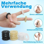 12-Piece Acupressure Ring, Finger Massage Ring Set for Stress Relief, Relaxation and Promote Blood Circulation, 30 mm, Fidget Ring (Gold/Silver/Black)