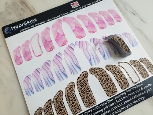 Hearing Aid Stickers Skins, Fits BTE and RIC Hearing Aid Sizes Universally Designed - Endless Customization! Choose from Several and Amplify Your Identity! (Marble)