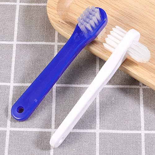 Healifty Denture Toothbrush Double Sided Full Denture Brush with Dual Bristles for Effective Cleaning Compact 4.33 Inch Manual Toothbrush for Dentures Oral Care