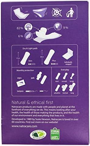 Natracare Dry & Light, Slim, Natural and Absorbent Pads with Organic Cotton Cover for Light Urinary Incontinence (6 Pack, 120 Pads Total)