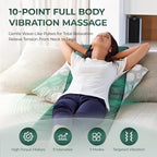 Full Body Massage Mat with Heat, Detachable Massager Pad Deep Tissue Pain Relief,10 Vibrating Motors and 9 Speed Settings for Relaxation at Home or Office