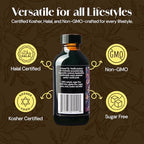 Organic Vanilla Alcohol‑Free Flavor, 4 fl oz - Madagascar Bourbon vanilla, 100% natural, sugar‑free, GMO‑free, gluten‑free, vegan, paleo, keto, kosher, and halal