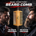 Beard Brush, Beard Comb, Beard Oil, & Beard Balm Grooming Kit for Men's Care, Travel Facial Hair Set for Growth, Styling, Shine & Softness, Great Gifts for Him, Fathers Day, Dad Gifts