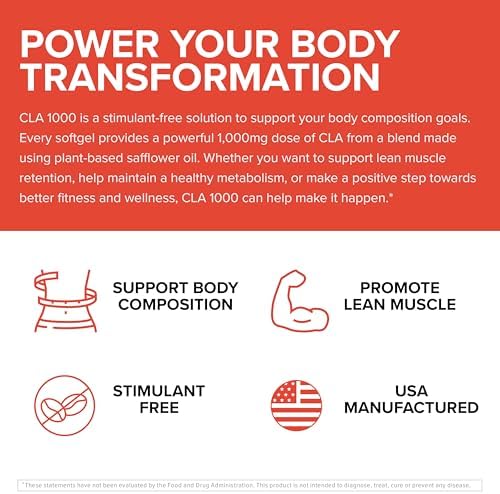 InnoSupps CLA 1000mg - CLA Supplements with Safflower Oil - Supports Metabolism, Lean Muscle Recovery and Growth, Stamina, and Immune Health (30 Capsules)