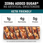 Kind Zero Added Sugar Healthy Snacks Bars, Dark Chocolate Nuts & Sea Salt, Gluten Free, High Fiber, Keto Snacks, 5g Protein, 5 Count