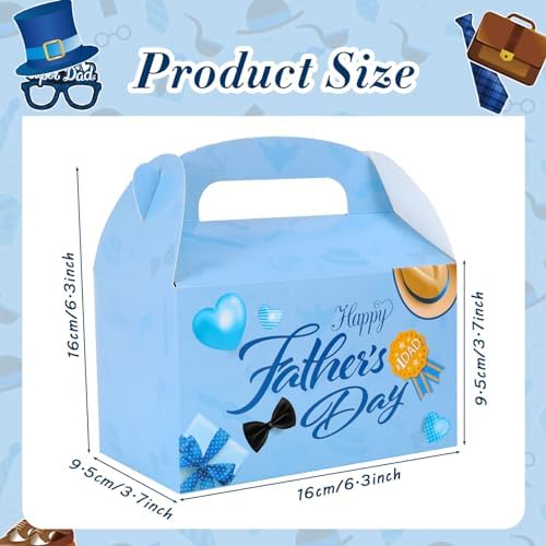 HOWAF 12Pcs Father’s Day Treat Boxes Fathers Day Candy Boxes Happy Fathers Day Party Favors Gift Boxs for Dad Grandpa Party Supplies Father's Birthday Gift Wrapping Goodie Boxes Bulk