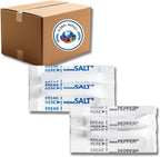Global Basics Individual Salt and Pepper Packets | 500 Pairs of Salt and Pepper Packets Single Serve | 1000 Total Salt and Black Pepper Portion Packets (1000)