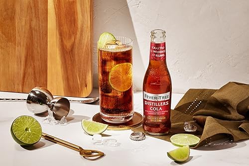 Fever Tree Distillers Cola - Premium Quality Mixer - Refreshing Beverage for Cocktails & Mocktails. Naturally Sourced Ingredients, No Artificial Sweeteners or Colors - 200 ML Bottles - Pack of 24