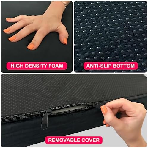 Lash Bed Topper – Ergonomic Memory Foam Pad with Plush Cover, Spa Table Cushion for Eyelash Tech, Salon Mattress for Beauty Beds, Compatible with Massage and Spa Setups – 28/70" (71/178 cm), Black