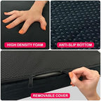 Lash Bed Topper – Ergonomic Memory Foam Pad with Plush Cover, Spa Table Cushion for Eyelash Tech, Salon Mattress for Beauty Beds, Compatible with Massage and Spa Setups – 28/70" (71/178 cm), Black
