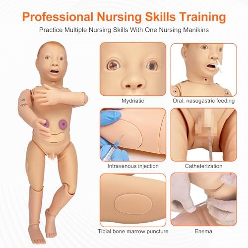 Child Nursing Manikin - Medical School CPR & First Aid Training Dummy for Professional Patient Care, Nursing Skills Practice, Pediatric Emergency Simulations