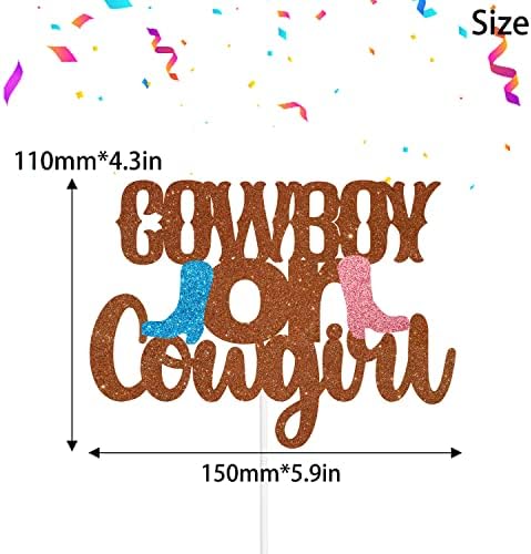 Blue Cowboy Boots or Pink Cowboy Boots Cake Topper - Western Cowboy Themed Gender Reveal Party Cowboy or Cowgirl Decoration - SugarGera