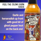 TorchBearer Sauces Headless Horseradish Ghost Pepper Hot Sauce 5oz, Heat level 6 - Featured on Hot Ones - All Natural, Extract-Free, Made in USA