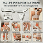 Stainless Steel Muscle Scraper Tool Set for Deep Tissue Massage and Physical Therapy, Professional Gua Sha Scraping Board for Soft Tissue Mobilization, Includes Diverse Shapes for Recovery
