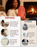 DEFUNX Hot Water Bottle with Cover Extra Large Rubber Hot Water Bag for Pain Relief, Cramps, Bed Warmer, Hot and Cold Therapy, Orange Faux Fur Cover, 2.8 Liter