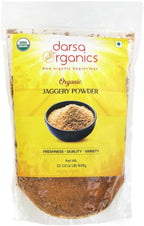 Darsa Organics Jaggery Powder 2 lb - Organic Brown Sugar Alternative, USDA Certified Unrefined Muscovado Style Sweetener from Desi Gur, Natural Panela for Baking & Tea, Non-GMO, Gluten Free, Vegan