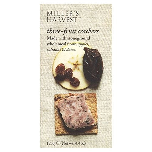 Miller's Harvest Three-Fruit Crackers 125g - Pack of 2