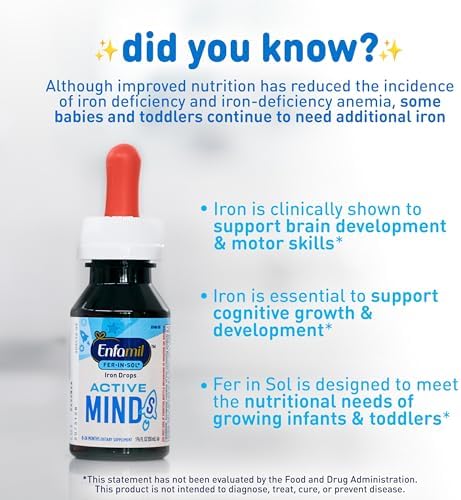 Enfamil Fer-In-Sol Iron Supplement Drops for Infants, 50 mL dropper bottle (Packaging May Vary)
