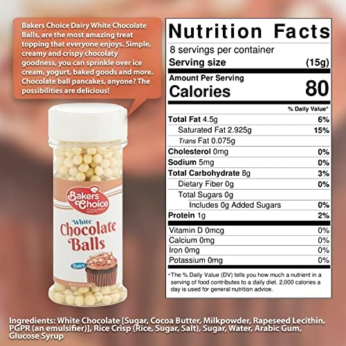 Crunchy Chocolate Pearls - White Chocolate Crispearls - Kosher Chocolate Covered Cereal Balls - Dairy - 4.2 oz. – Baker’s Choice