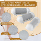 9 Pcs Different Replacement Roller Head for Electric Callus Remover Feet Pedicure Kit Care Foot Roller Refills Extra Coarse Regular Coarse Pedicure Tools for Dead Skin(White)