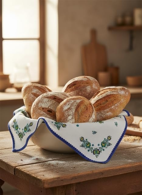Folklore Dish Towel, Blue